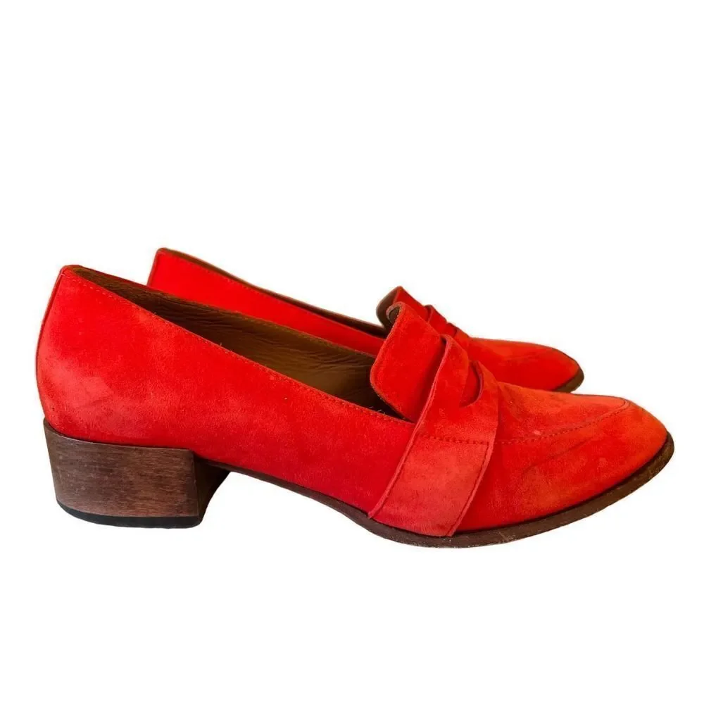 THELMA THE PENNY LOAFER FLAME SIZE 38, USA 7 RETAILS $388